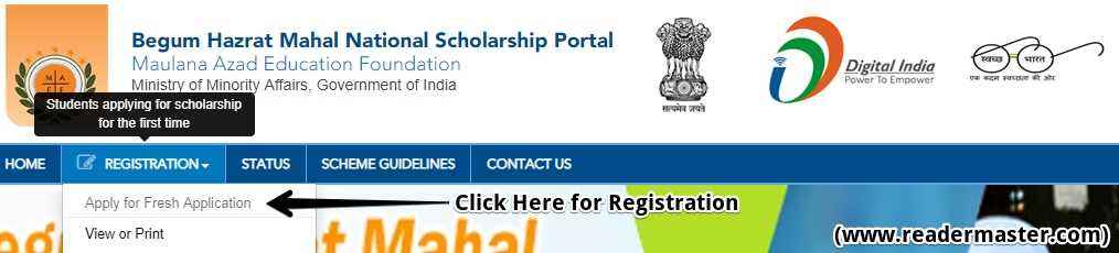 Begum Hazrat Mahal Scholarship Students Registration