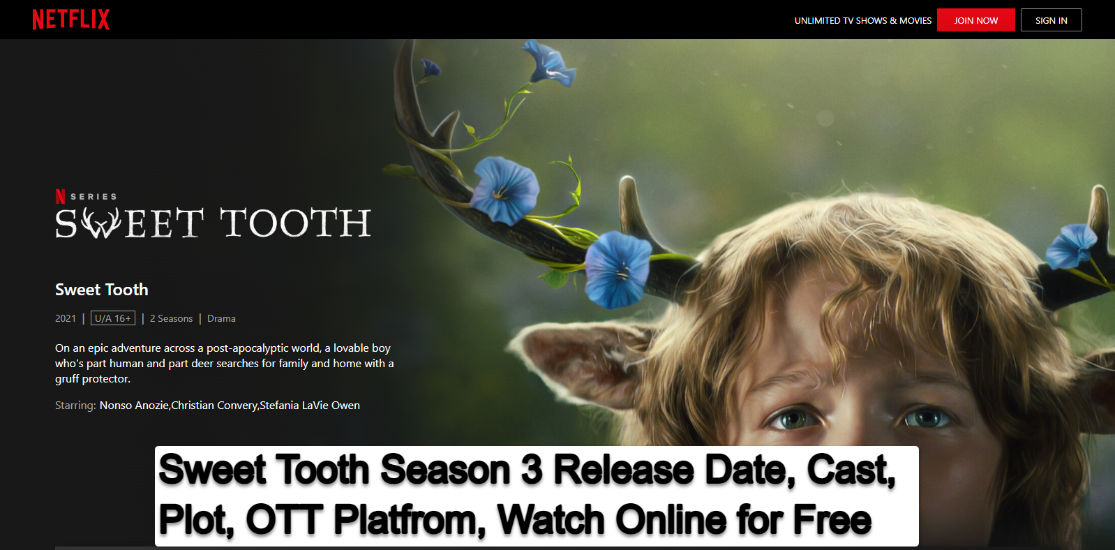 Sweet Tooth Season 3 Release Date, Cast, Plot, OTT Platform, Watch